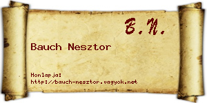 Bauch Nesztor névjegykártya